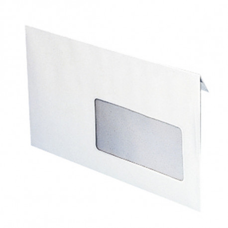 Enveloppe blanche standard à fenetre 110 x 220 mm (fenetre 35x100mm)