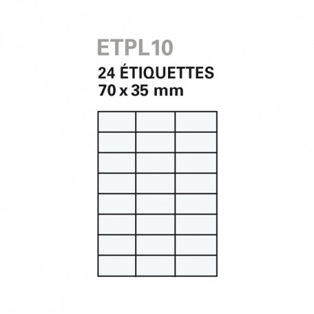 Etiquettes blanche laser 70mm x 35mm