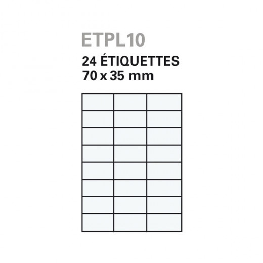 Etiquettes blanche laser 70mm x 35mm