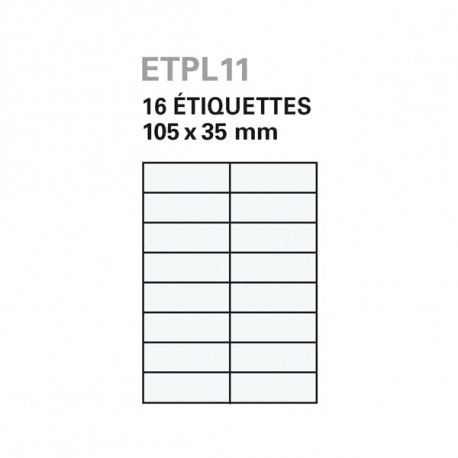 Etiquettes blanche laser 105mm x 35mm