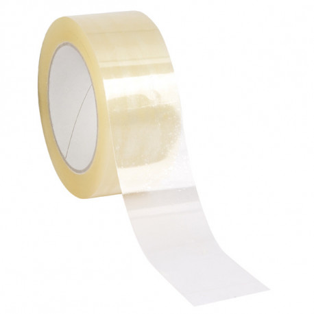Ruban adhésif d'emballage polypropylène transparent 28µ - rouleau adhésif  50 mm x 100 m