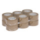 Lot de 12 rubans adhésifs PP Acrylique Havane - 48 mm x 100 m x 32µ