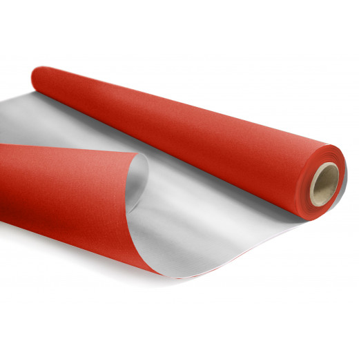 Papier cadeau kraft duo métal rouge/argent 69 cm x 50 m