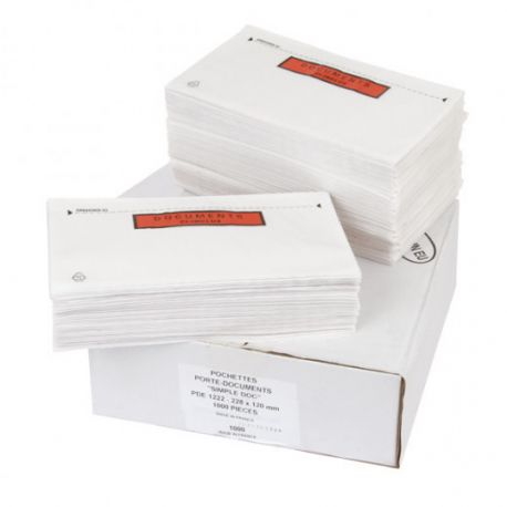 Lot 100 Pochettes Porte-Documents Auto-Adhésives A5 225x166 Mm – Transparent Sur Blanc – Envois & Emballage