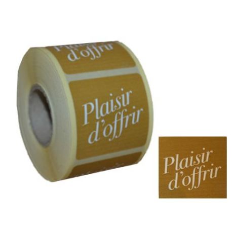 Etiquette cadeaux Plaisir d'offrir kraft 35 mm