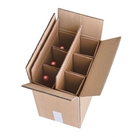 Caisse carton renforcée pour bouteilles de vin