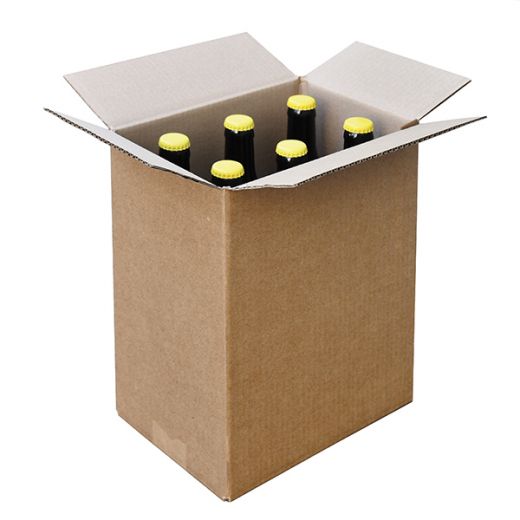 Carton 6 bouteilles 75 cl debout 249 x 166 x 310 kraft