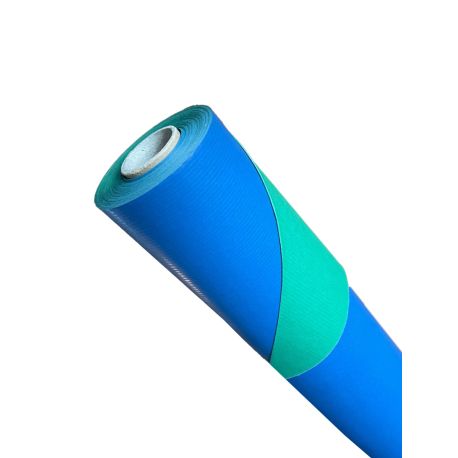 Rouleau papier cadeau kraft duo bleu/vert - 0,70 x 50 m