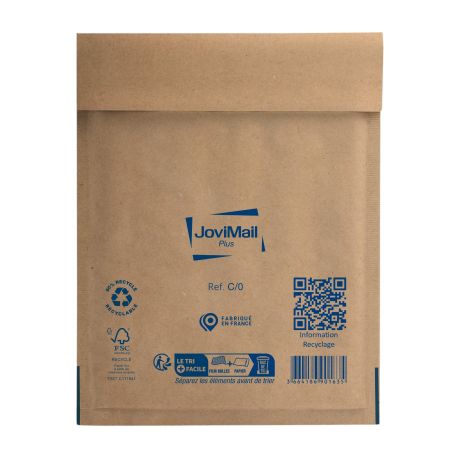 Pochette matelassée bulles kraft recyclé 140g JoviMail Plus 150 x 210 mm