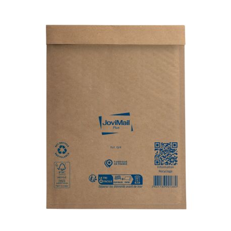 Pochette matelassée bulles kraft recyclé 140g JoviMail Plus 240 x 330 mm