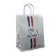 Sac kraft blanc j'aime la France poignées torsadées 23 x 12 x 30 cm
