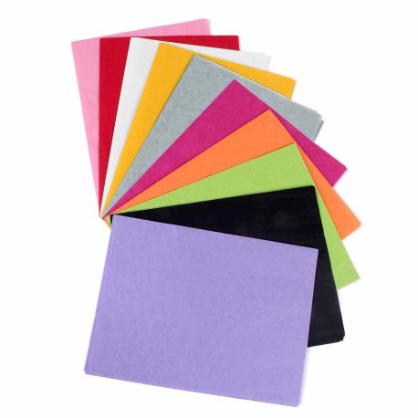 Papier mousseline panaché de 10 couleurs 50 x 75 cm