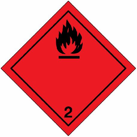 Rouleau de 1000 Etiquettes Gaz Inflammable Rouge 100x100mm