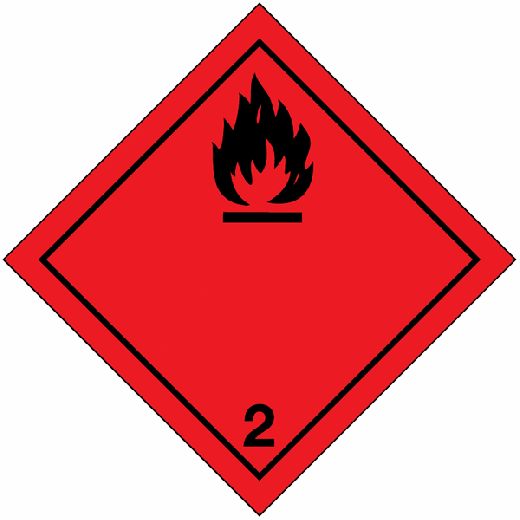 Rouleau de 1000 Etiquettes Gaz Inflammable Rouge 100x100mm