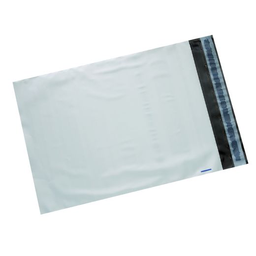 Pochette PE Expédition 180x220mm Blanc EXT Noir INT Rabat de 40mm