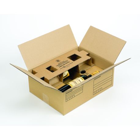 Caisse 2 Bouteilles 380x282x142mm Cart. No Limit Simple Cannelure C30