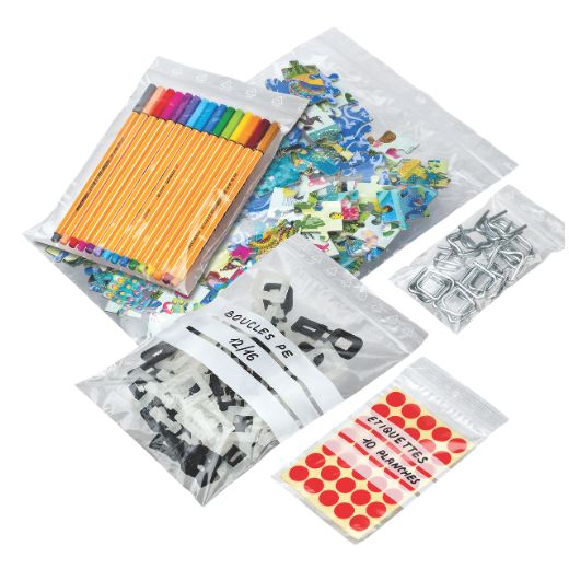 Sachet à Fermeture Rapide 350x450mm Transparent 50µ