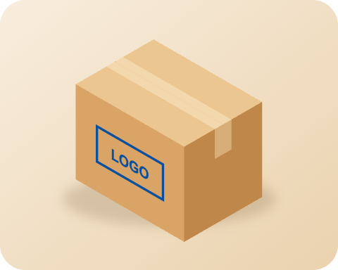 Caisse carton américaine personnalisée avec logo