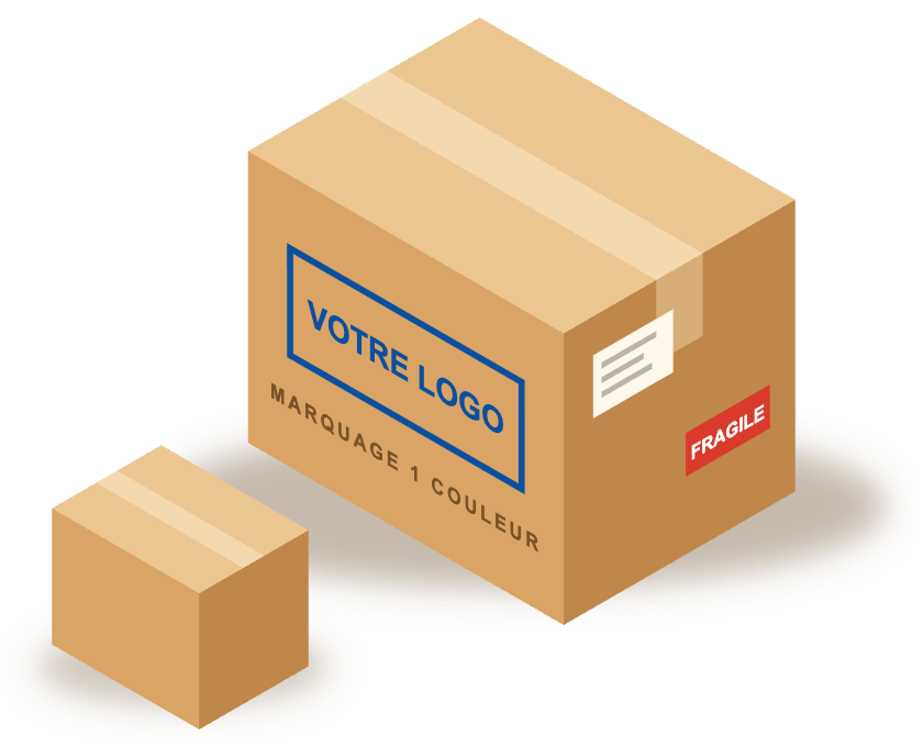 Caisse carton personnalisée imprimée avec votre logo